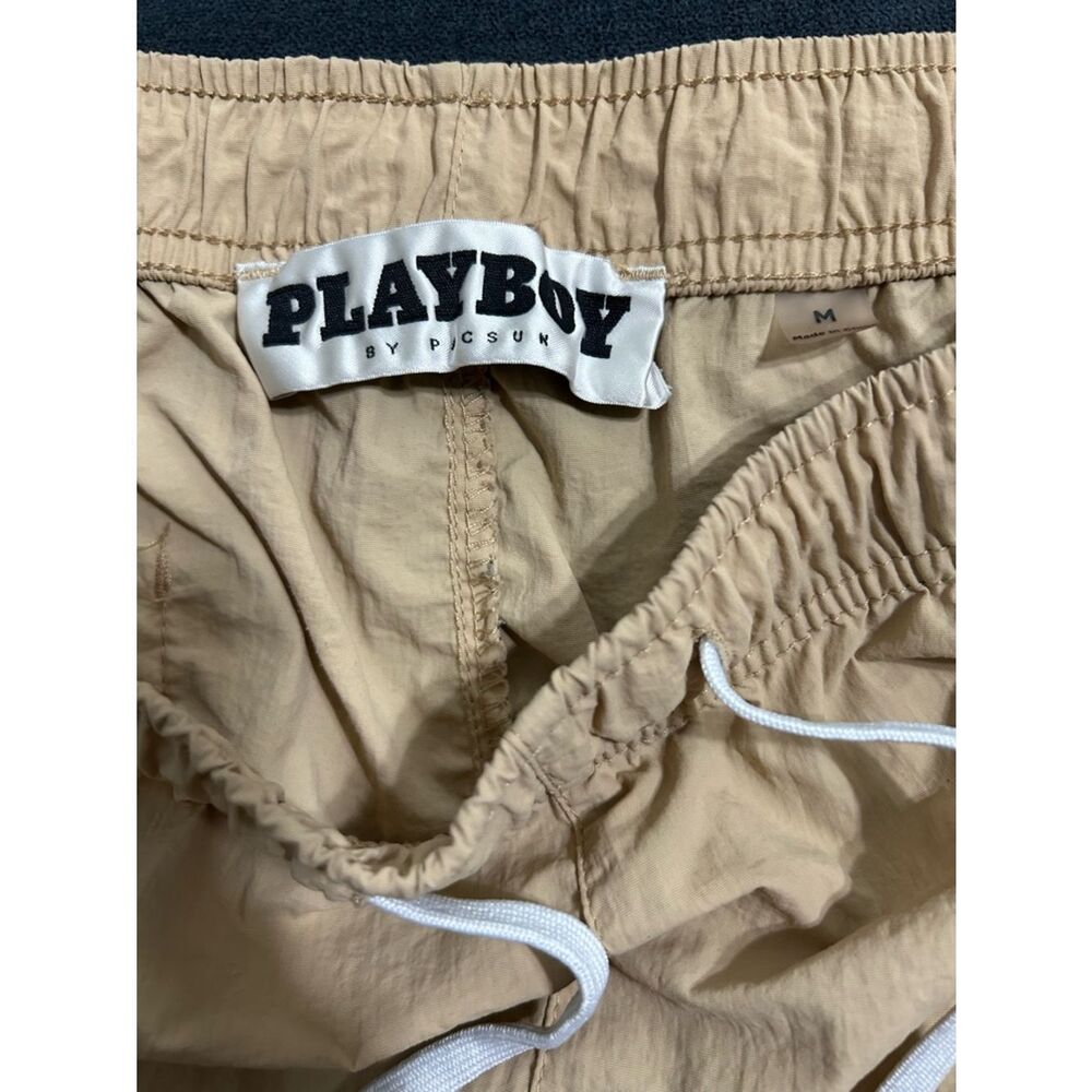 Pac sun PLAYBOY Beige Shorts with Red Bunny Accents Mens Med. - Picture 3 of 3